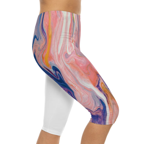 Colorful Swirl- Capri Leggings (AOP)