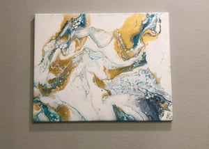 ORIGINAL-Teal and Gold Swirl