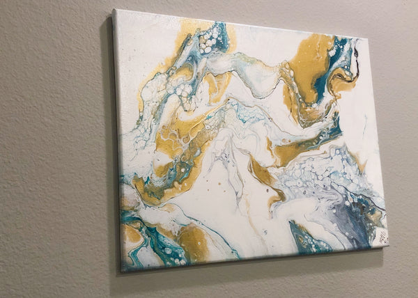 ORIGINAL-Teal and Gold Swirl