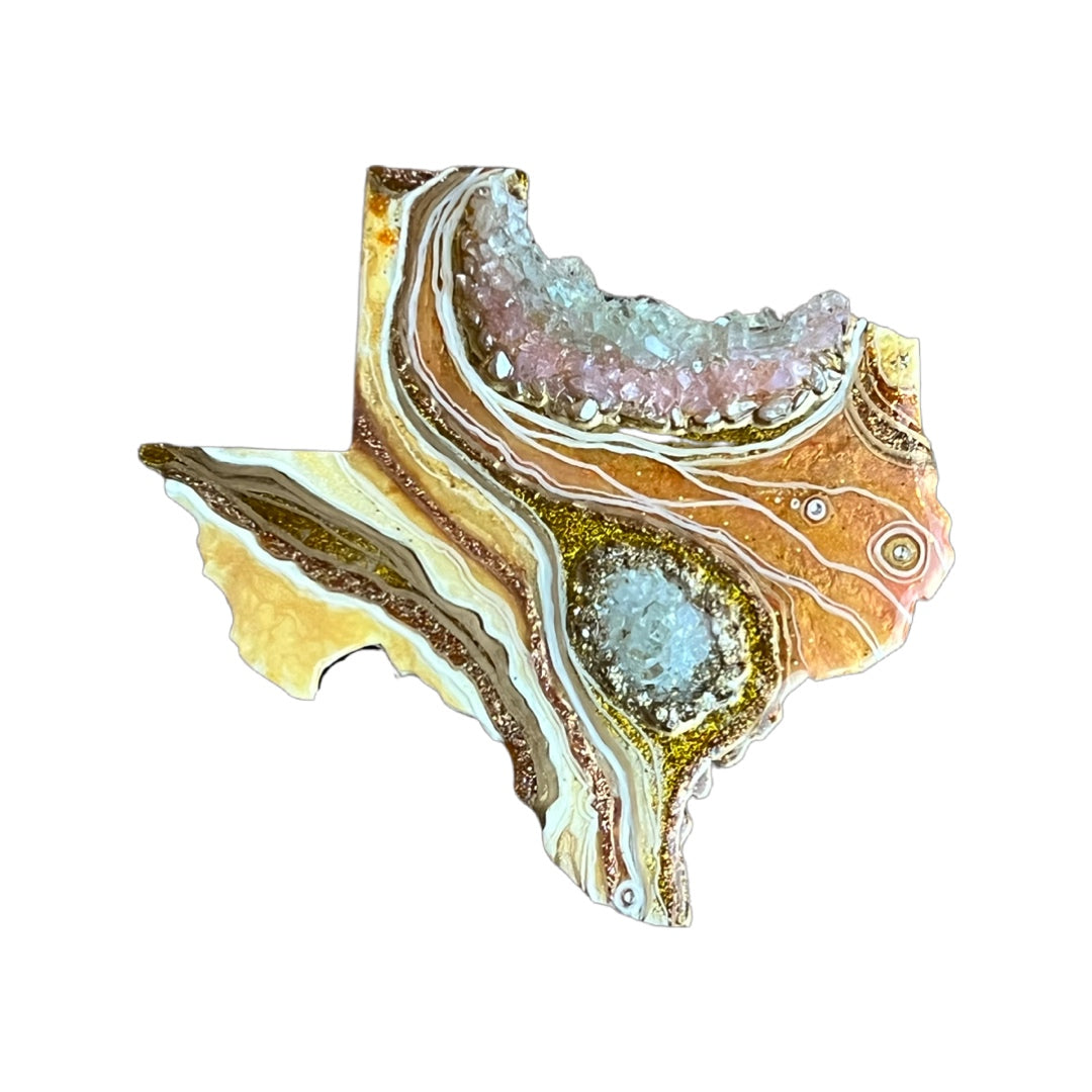 Texas Shaped Geode-1771 Rose Gold